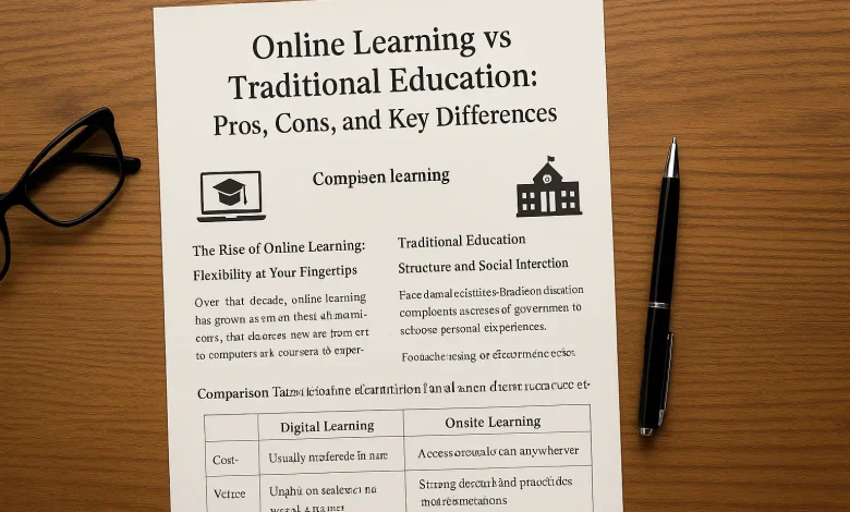 Online learning vs traditional education pros and cons